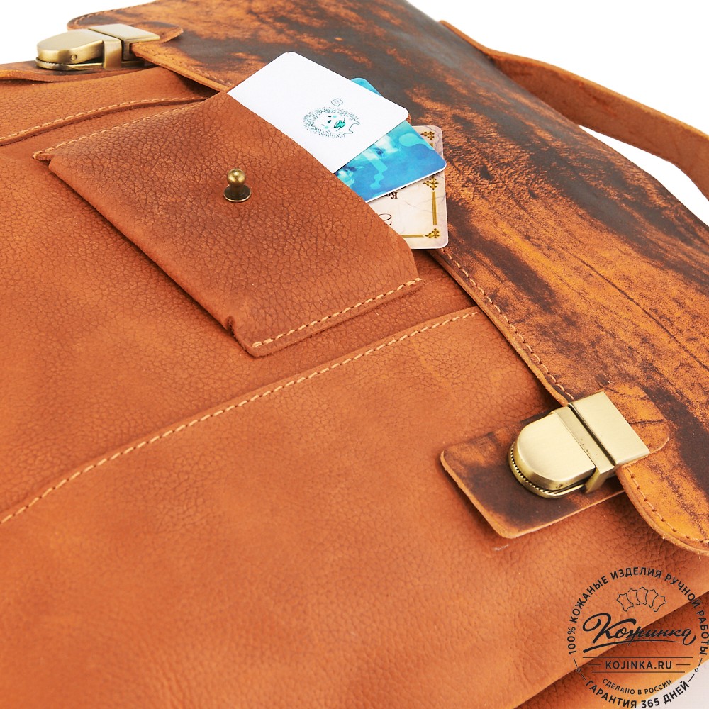 Кожаный рюкзак "Школьник" (терракот со старением)